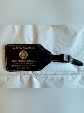 Vintage 1970s Luggage Tag San Pedro Travel